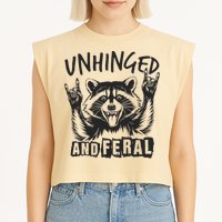 Unhinged and Feral Raccoon  Garment-Dyed Women's Muscle Tee