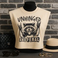 Unhinged and Feral Raccoon  Garment-Dyed Women's Muscle Tee
