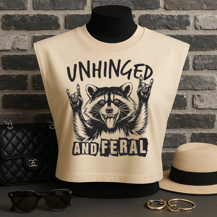 Unhinged and Feral Raccoon  Garment-Dyed Women's Muscle Tee
