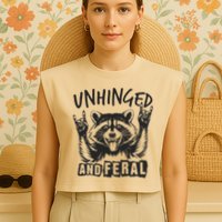 Unhinged and Feral Raccoon  Garment-Dyed Women's Muscle Tee