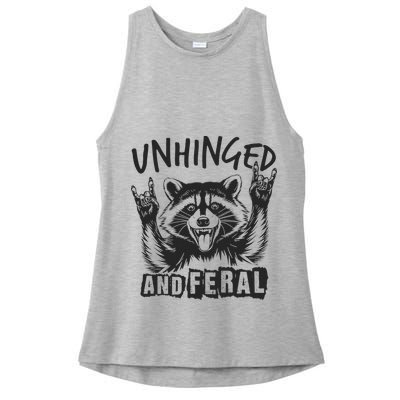 Unhinged and Feral Raccoon  Ladies PosiCharge Tri-Blend Wicking Tank