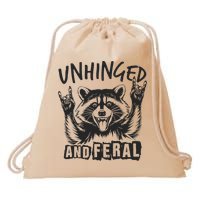 Unhinged and Feral Raccoon  Drawstring Bag