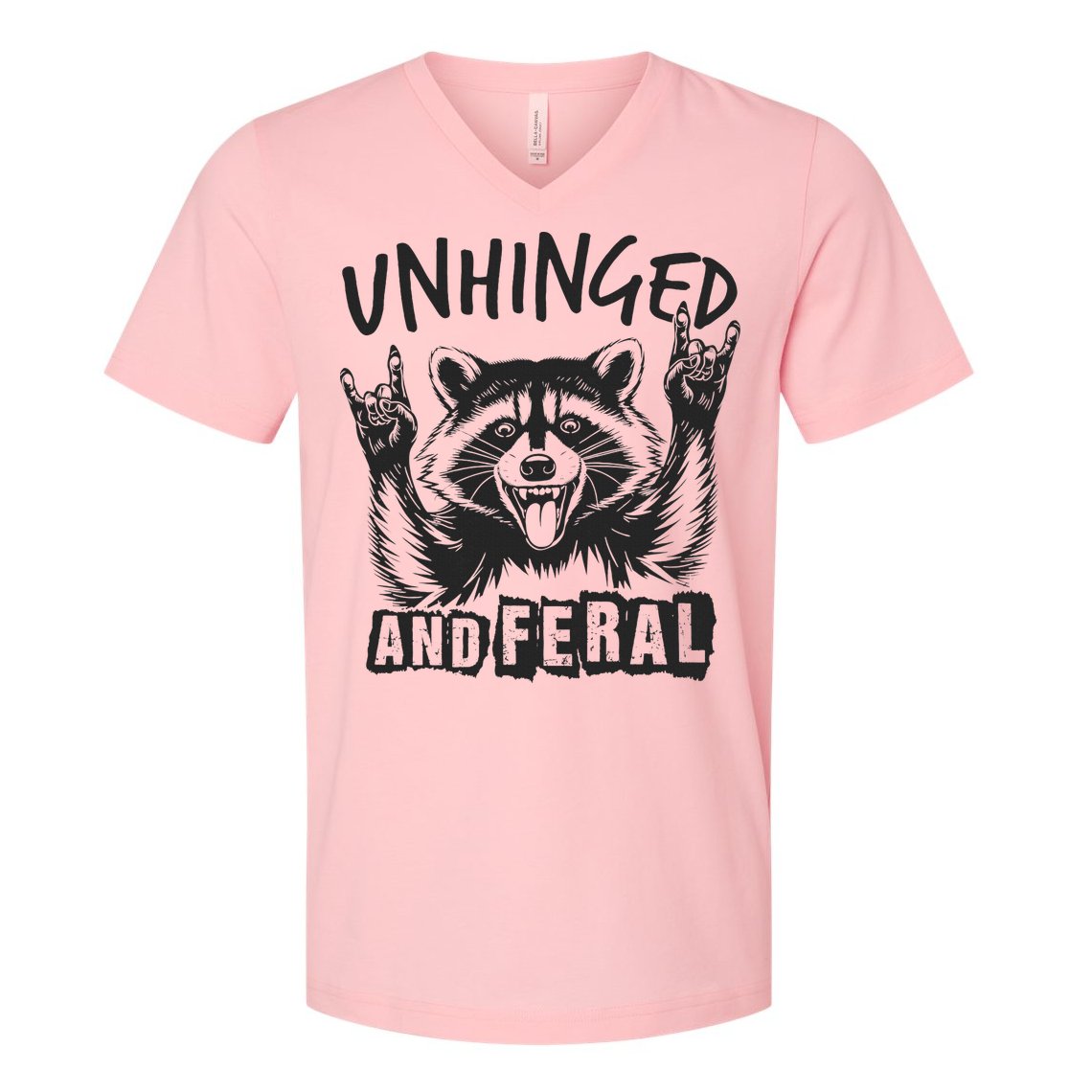 Unhinged and Feral Raccoon  V-Neck T-Shirt