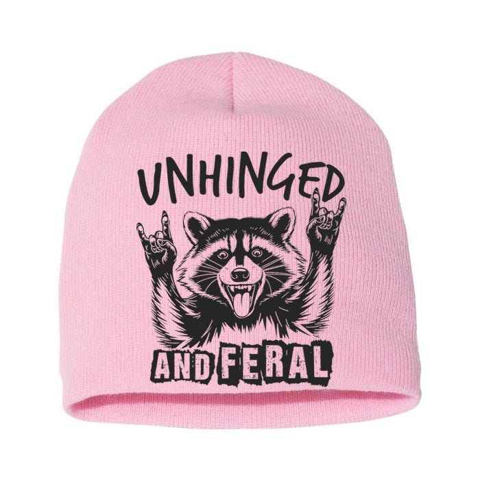 Unhinged and Feral Raccoon  Short Acrylic Beanie