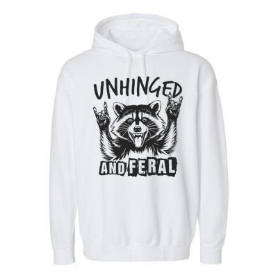 Unhinged and Feral Raccoon  Garment-Dyed Fleece Hoodie
