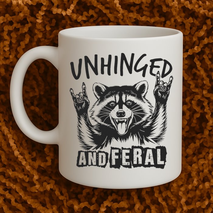 Unhinged and Feral Raccoon  Mug
