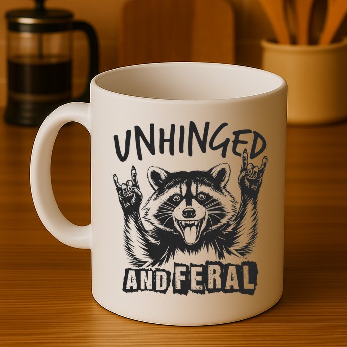 Unhinged and Feral Raccoon  Mug