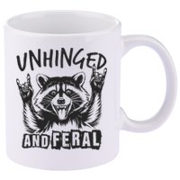 Unhinged and Feral Raccoon  11oz C Handle Ceramic Mug