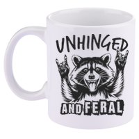 Unhinged and Feral Raccoon  11oz C Handle Ceramic Mug