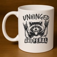 Unhinged and Feral Raccoon  11oz C Handle Ceramic Mug