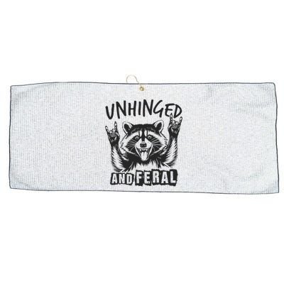Unhinged and Feral Raccoon  Large Microfiber Waffle Golf Towel
