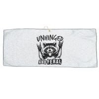 Unhinged and Feral Raccoon  Large Microfiber Waffle Golf Towel