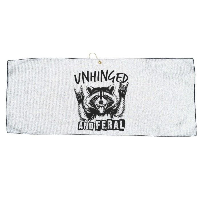 Unhinged and Feral Raccoon  Large Microfiber Waffle Golf Towel