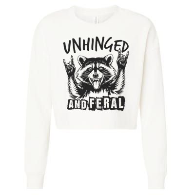 Unhinged and Feral Raccoon  Cropped Pullover Crew