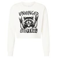 Unhinged and Feral Raccoon  Cropped Pullover Crew