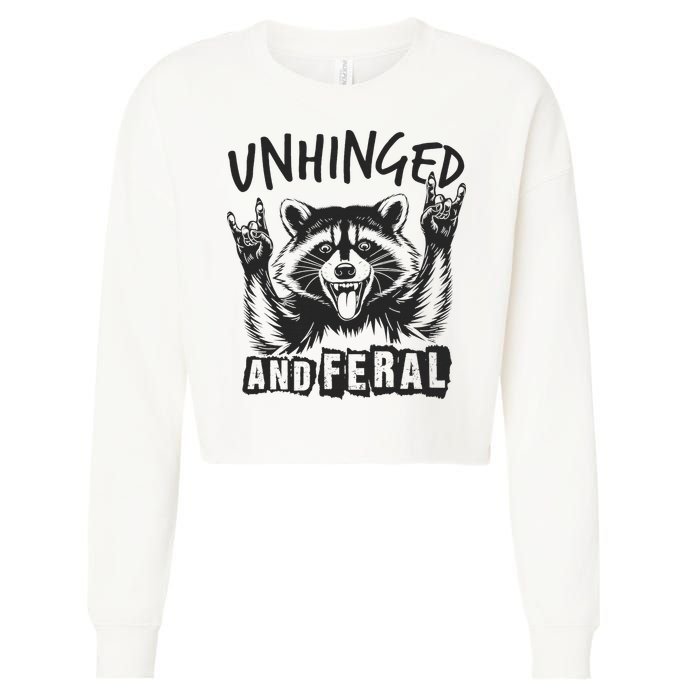 Unhinged and Feral Raccoon  Cropped Pullover Crew