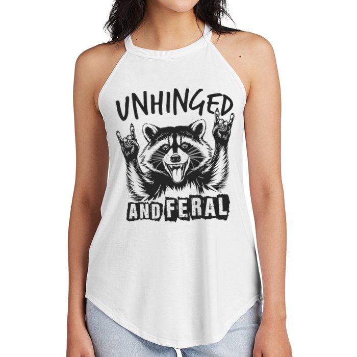 Unhinged and Feral Raccoon  Women's Perfect Tri Rocker Tank