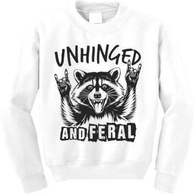 Unhinged and Feral Raccoon  Kids Sweatshirt
