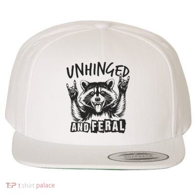Unhinged and Feral Raccoon  Wool Snapback Cap