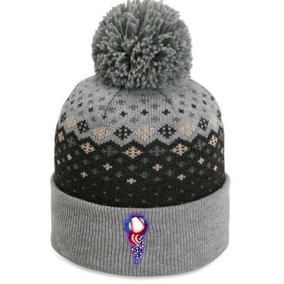 USA American Flag Baseball Star Comet The Baniff Cuffed Pom Beanie