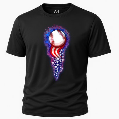 USA American Flag Baseball Star Comet Performance Shirt