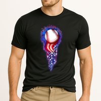 USA American Flag Baseball Star Comet Cooling Performance Crew T-Shirt