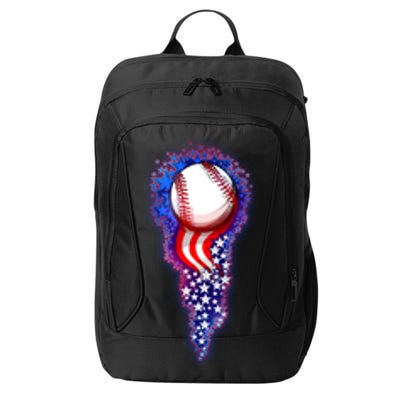 USA American Flag Baseball Star Comet City Backpack