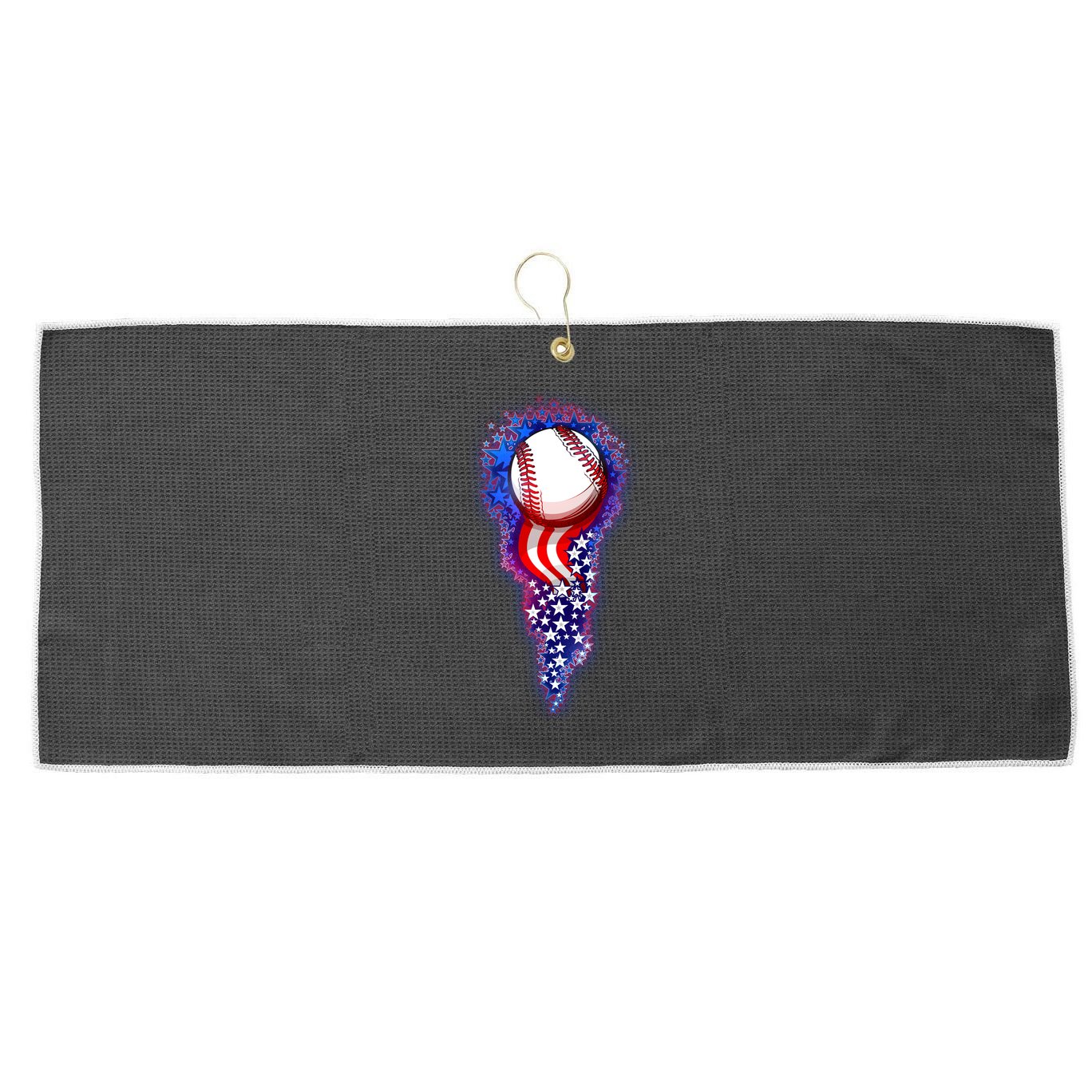 USA American Flag Baseball Star Comet Large Microfiber Waffle Golf Towel
