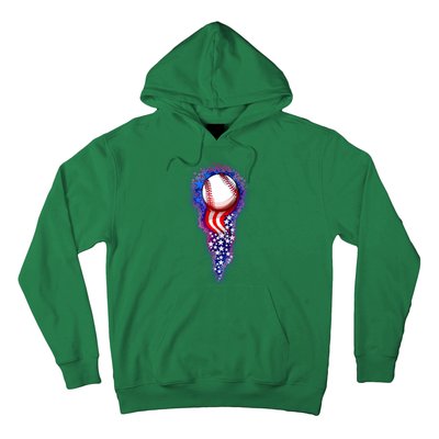 USA American Flag Baseball Star Comet Hoodie