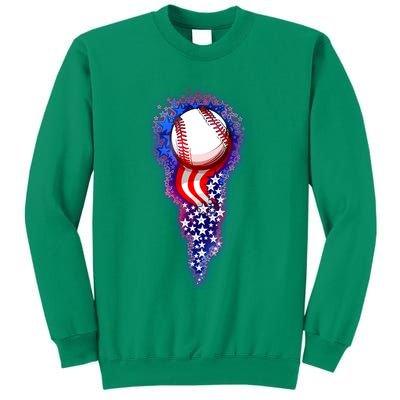 USA American Flag Baseball Star Comet Sweatshirt