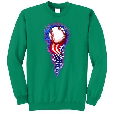 USA American Flag Baseball Star Comet Sweatshirt