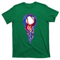 USA American Flag Baseball Star Comet T-Shirt