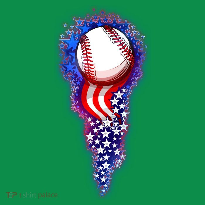 USA American Flag Baseball Star Comet T-Shirt