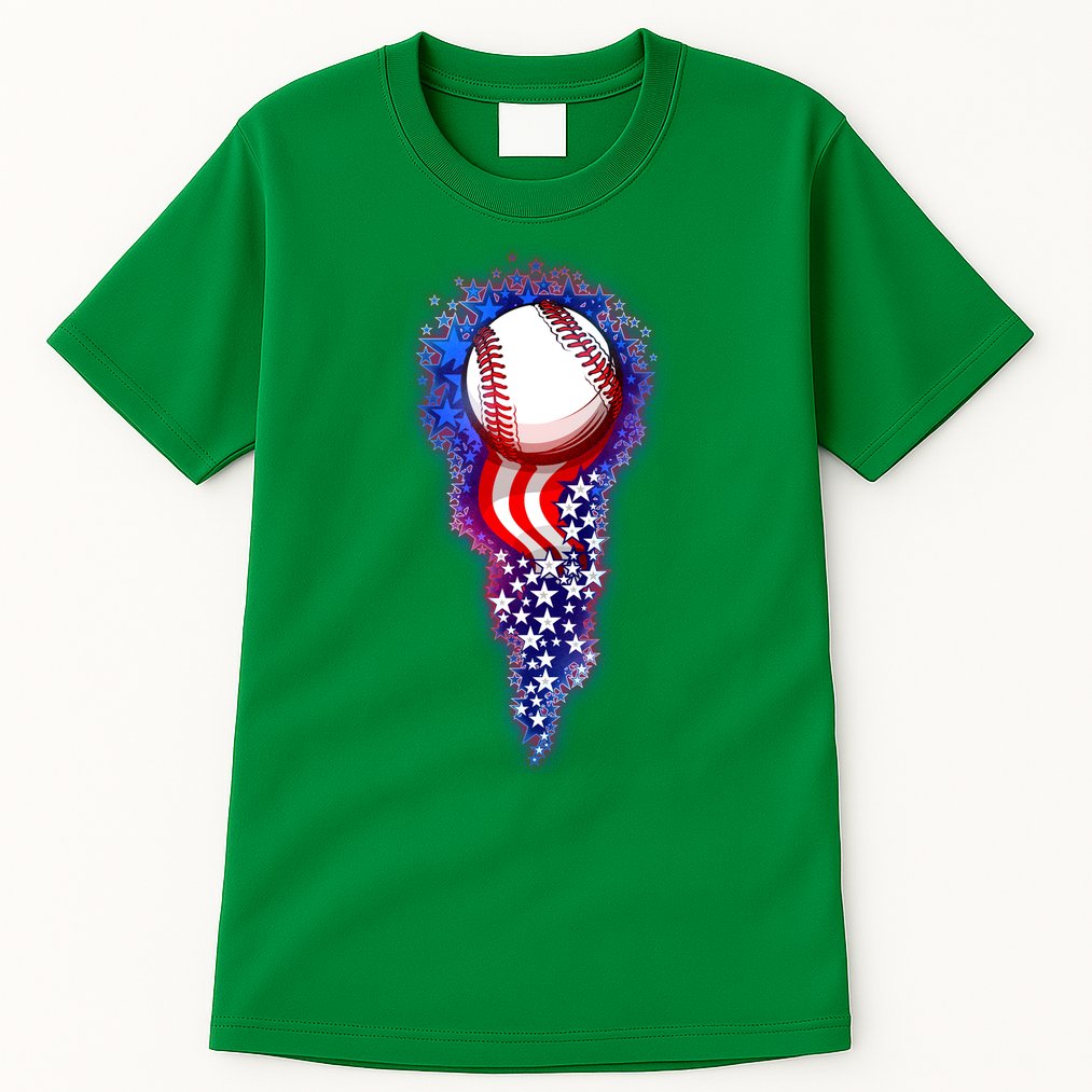 USA American Flag Baseball Star Comet Tall T-Shirt