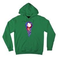 USA American Flag Baseball Star Comet Tall Hoodie