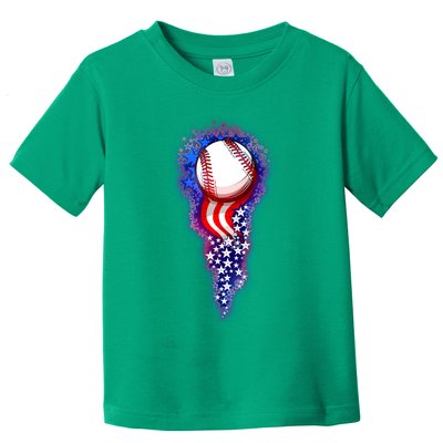 USA American Flag Baseball Star Comet Toddler T-Shirt