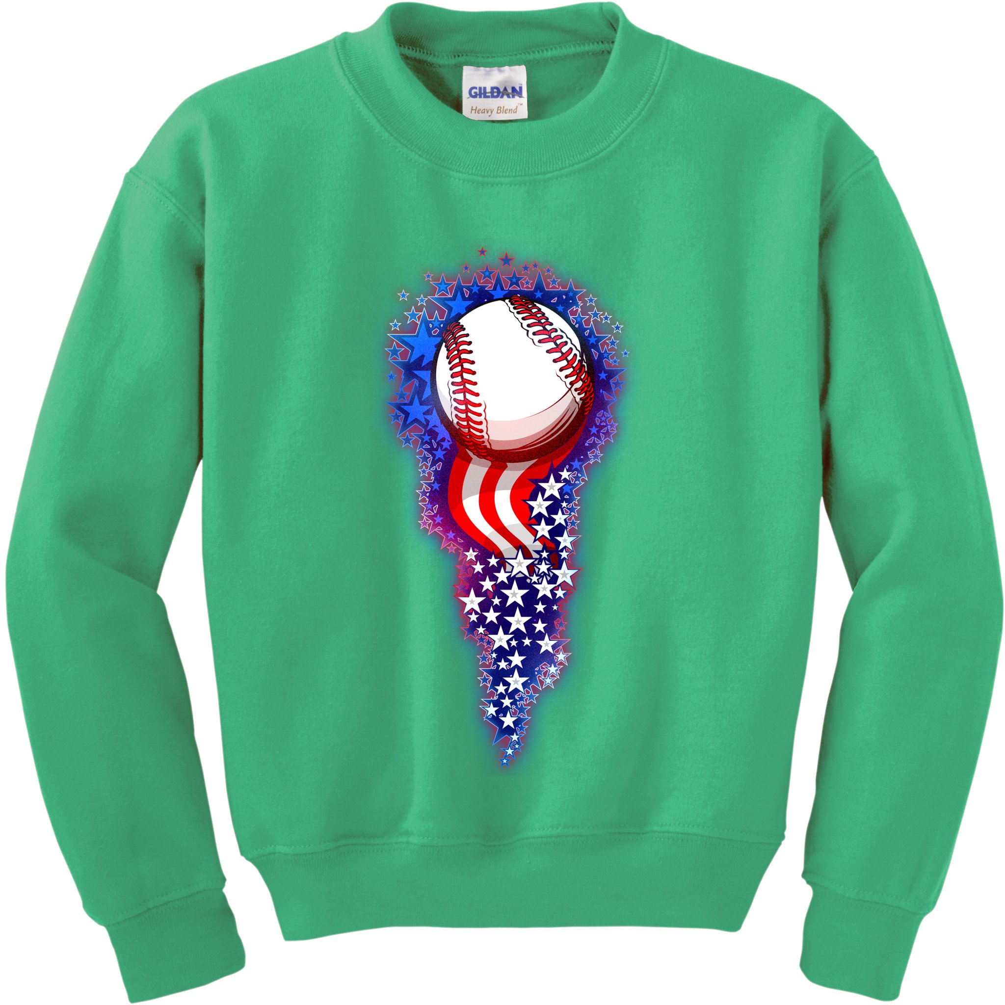 USA American Flag Baseball Star Comet Kids Sweatshirt