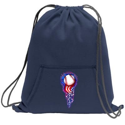 USA American Flag Baseball Star Comet Sweatshirt Cinch Pack Bag