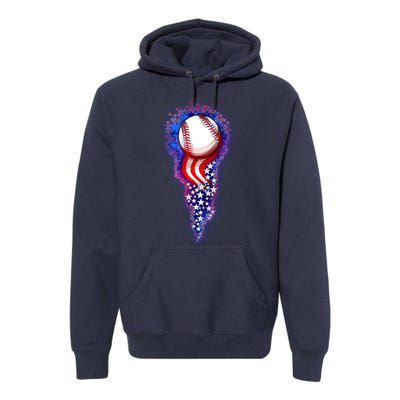 USA American Flag Baseball Star Comet Premium Hoodie