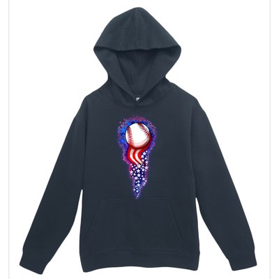 USA American Flag Baseball Star Comet Urban Pullover Hoodie