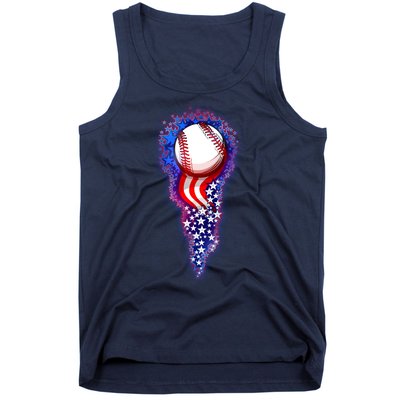 USA American Flag Baseball Star Comet Tank Top