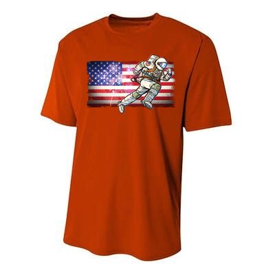 USA American Flag 4th Of July Fireworks Astronaut Performance Sprint T-Shirt