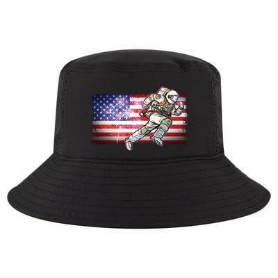 USA American Flag 4th Of July Fireworks Astronaut Cool Comfort Performance Bucket Hat