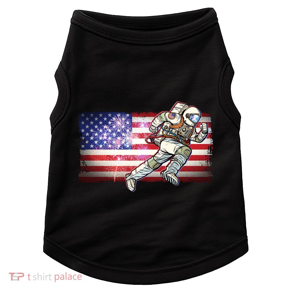 USA American Flag 4th Of July Fireworks Astronaut Doggie Tank