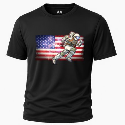 USA American Flag 4th Of July Fireworks Astronaut Performance Shirt