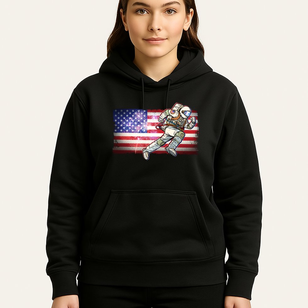USA American Flag 4th Of July Fireworks Astronaut Hoodie