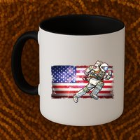 USA American Flag 4th Of July Fireworks Astronaut Mug