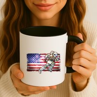 USA American Flag 4th Of July Fireworks Astronaut Mug