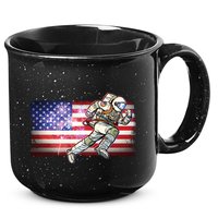 USA American Flag 4th Of July Fireworks Astronaut 15oz Campfire Ceramic Mug