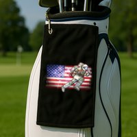 USA American Flag 4th Of July Fireworks Astronaut Golf Towel